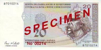 Bosnia-Herzegovina 20 Convertible Maraka Maraka, F. Visjic