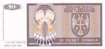 Bosnia y Herzegovina 10 Dinara Arms - 1992