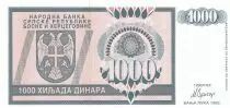 Bosnia y Herzegovina 1000 Dinara 1992 - Eagle with 2 heads - P.137 - UNC