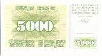 Bosnia y Herzegovina 5000 Dinara  Green and yello - 1994 - Reduced size
