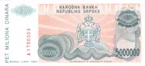 Bosnia y Herzegovina 5.000.000 Dinara - P. Kocic - Emblema - 1993