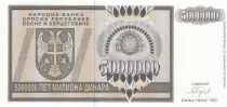 Bosnia y Herzegovina 5000000 Dinara 1993 - Eagle with 2 heads - P.143 - UNC