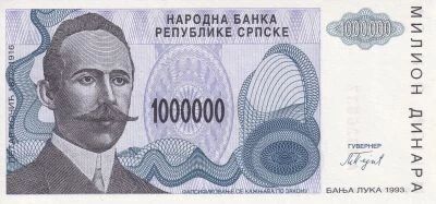Bosnie-Herz�govine 1 000 000 Dinara - 1993