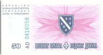 Bosnie-Herzégovine 50 Dinara  Rose et Armoiries  - 1994 - Petit Format