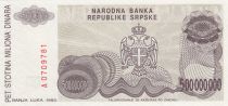 Bosnie-Herzégovine 500 Million de Dinara - P. Kocic - Armoirie - 1993