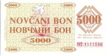 Bosnie-Herzégovine 5000 Dinara  Colombe de la Paix - 1992