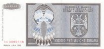 Bosnie-Herzégovine 5000000 Dinara 1993 - Aigle à 2 têtes - P.143- Neuf