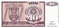 Bosnien und Herzegowina 10 Dinara - Eagle with 2 heads - 1992 - Serial ZA (replacement) - P.133r