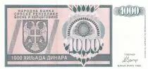 Bosnien und Herzegowina 1000 Dinara 1992 - Eagle with 2 heads - Serial AA