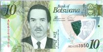 Botswana 10 Pula Pres. Serestse Khama Ian Khama - Polymer 2018