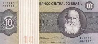 Brasil 10 Cruzeiros - Dom Pedro II - 1974 - S�rie B