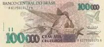 Brasil 100000 Cruzeiros - Beija Flor - ND (1993) - Serial AA - P.235b