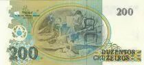 Brasil 200 Cruzeiros Liberty - Oil painting Patria - 1990 - Serial A-0640