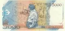 Brasil 5 Cruzados Novos sur 5000 Cruzados  - Candido Portinari - 1989 - Serial A-283