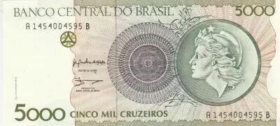 Brasil 5000 Cruzeiros - Republic - 1990 - Series A-B