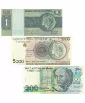Brasil Set of 3 banknotes Libertad - 1980 to 1990