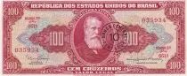 Brasile 10 Centavos on 100 Cruzeiros - Dom Pedro II - ND (1966-1967) - Serial 661A - P.185a