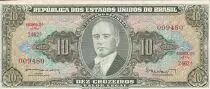 Brasile 10 Cruzeiros - Getulio Vargas - ND (1962) - Serial 2462A - P.177a