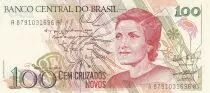 Brasile 100 Cruzados Novos - Cecilia Meireles - ND (1989) - Serial A-A - P.220b