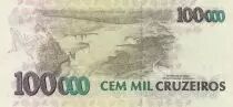 Brasile 100 Reais overprint on 100 000 Cruzeiros - ND (1993) - Serial A-A