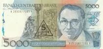 Brasile 5 Cruzados Novos sur 5000 Cruzados  - Candido Portinari - 1989 - Serial A-283