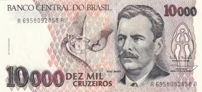 Brasilien 10000 Cruzeiros, Vital Brazil - Snakes - 1993 Serial A