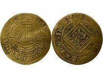 Brass Counter Token, with Ship - 1490 / 1530 Nuremberg