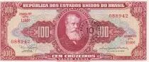 Brazil 10 Centavos on 100 Cruzeiros, Dom Pedro II - 1967 - Estampa 2A serial 1180A