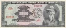 Brazil 10 New Cruzeiros out of 10 000 Cruzeiros - Santos-Dumont - 1966 - Series 2384
