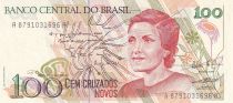 Brazil 100 Cruzados Novos - Cecilia Meireles - ND (1989) - Serial A-A - P.220b