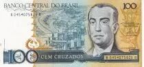 Brazil 100 Cruzeiros - Juscelino Kubitschek - Brasilia - ND (1986) - Serial A-A - P.211a