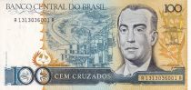 Brazil 100 Cruzeiros - Juscelino Kubitschek - Brasilia - ND (1987) - Serial A-A - P.211b