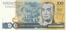 Brazil 100 Cruzeiros - Juscelino Kubitschek - Brasilia - ND (1987) - Serial A-A