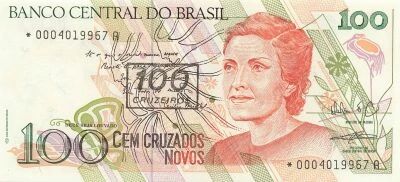 Brazil 100 Cruzeiros - ND (1990) - Replacement - P.224