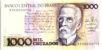 Brazil 1000 Cruzados  -  J Machado, Vue de Rio - 1988
