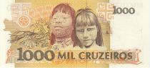 Brazil 1000 Cruzeiros Candido Rondon - Indian children - 1990 Serial A.5802