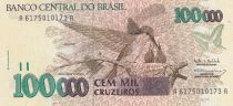 Brazil 100000 Cruzeiros - Beija Flor - ND (1993) - Serial AA - P.235b