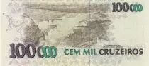Brazil 100000 Cruzeiros - Beija Flor - ND (1993) - Serial AA - P.235b