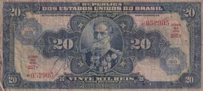 Brazil 20 Cruzeiros - Manuel Deodoro da Fonseca - 1931 - Series 257A