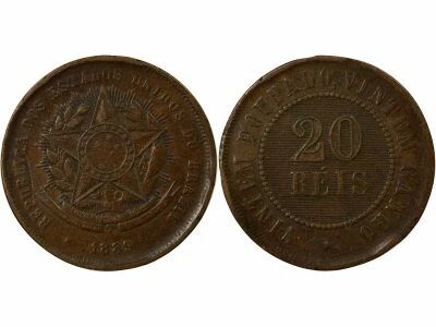Brazil 20 Reis - 1889 (1890) Rio