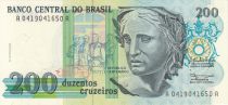 Brazil 200 Cruzeiros Liberty - Oil painting Patria by Pedro Bruno - 1990 Serial A.0419
