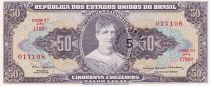 Brazil 5 Centavos on 50 Cruzeiros - Princess Isabel - ND (1966-1967) - Serial 1780A - P.184a