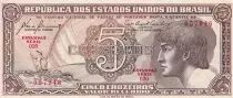 Brazil 5 Cruzeiros - Boat - Nenuphar - ND (1961-1962) - P.166a