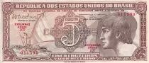 Brazil 5 Cruzeiros - Boat - Nénuphar - ND (1961-1962) - P.166b