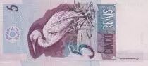Brazil 5 Reais - Liberty - Great Egret - ND (1994-1997) - Rare serial number - P.244a