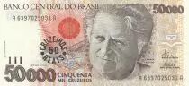 Brazil 50 Cruzeiros reais on 50000 Cruzeiros, Camara Cascudo - 1993 - Serial A-A