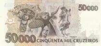 Brazil 50 Cruzeiros reais on 50000 Cruzeiros, Camara Cascudo - 1993 - Serial A-A