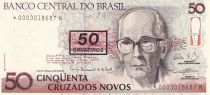 Brazil 500 Cruzados Novos - Drummond de Andrade - ND (1990) - Replacement * - P.233r
