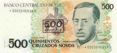 Brazil 500 Cruzeiros - ND (1990) - Replacement - P.226