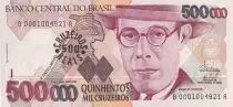 Brazil 500 Reais on 500000 Cruzeiros , Mário Raul de Morais Andrade - 1993